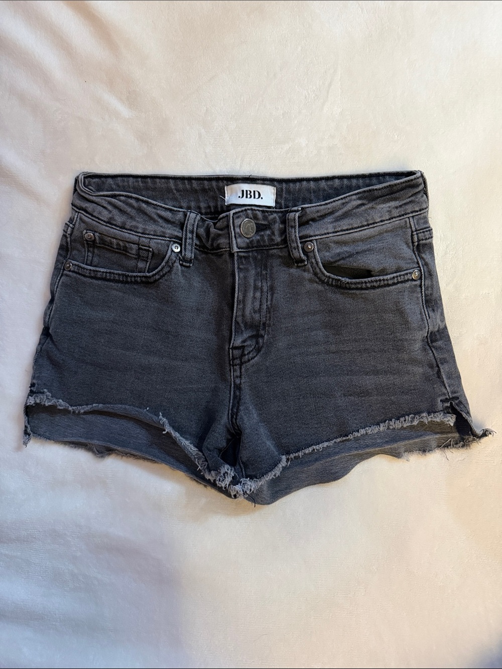 Just Black Washed Black Distressed Denim Shorts
